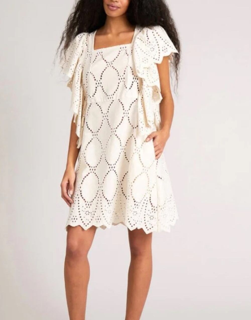 Munthe Hico Eyelet Ruffle Dress US 6 / FR 36